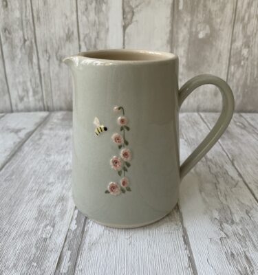 Large Jug Hollyhock - Eau de Nil