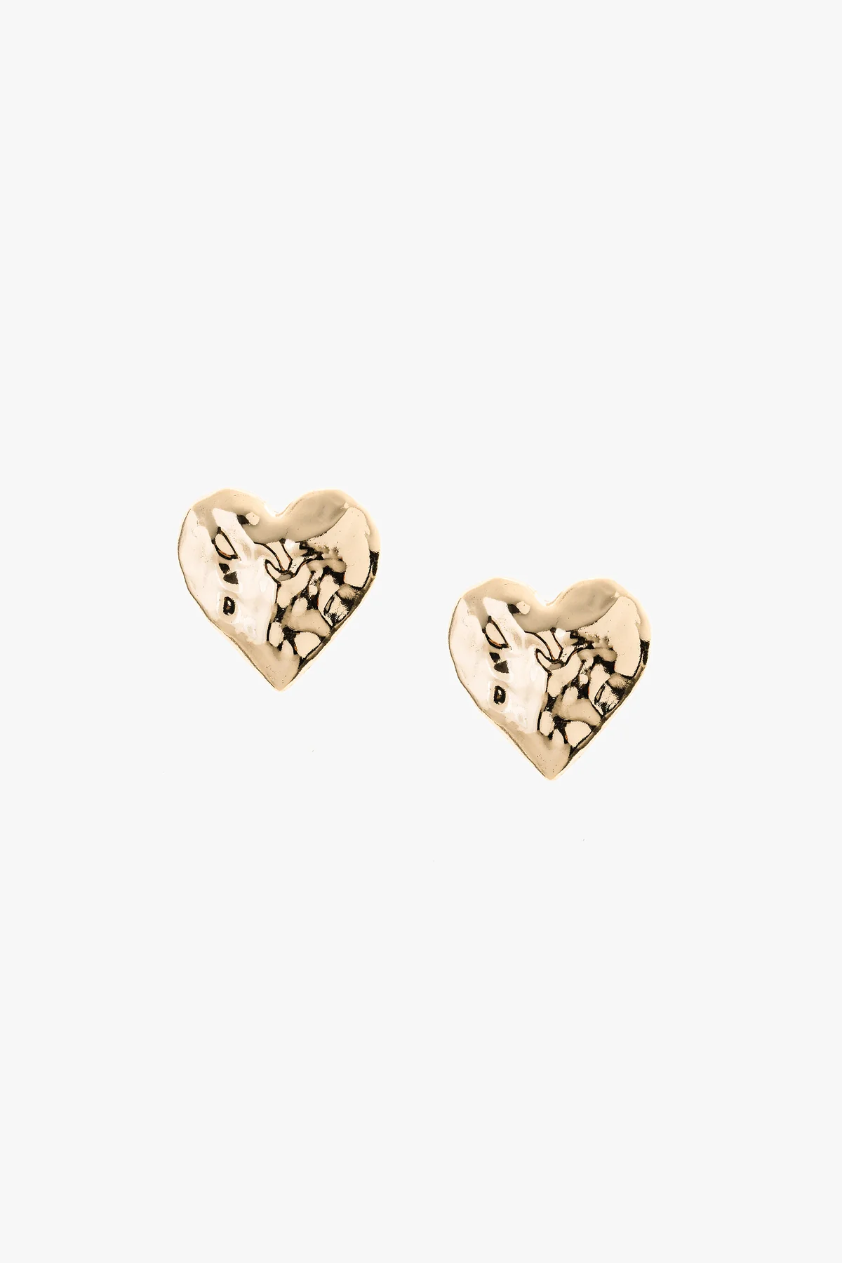 large heart ear gold