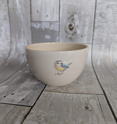 Small Bowl Bluetit - Cream