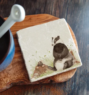 Badger & Mole Coasters - Pair